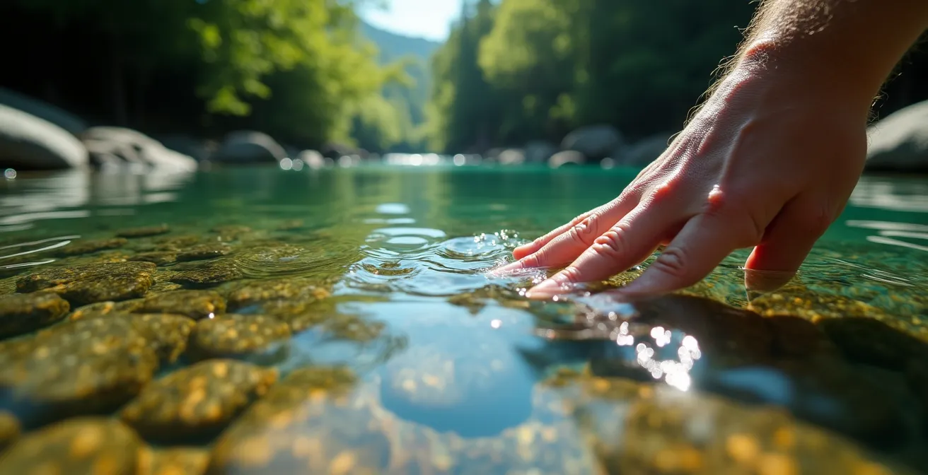 Vue aérienne d'un méandre isolé du Viaur entouré de forêts de châtaigniers