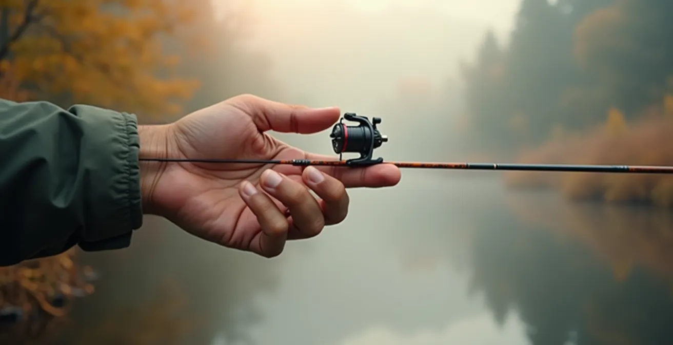 Démonstration visuelle de l'équilibre parfait entre canne et moulinet pour la pêche en ultra léger